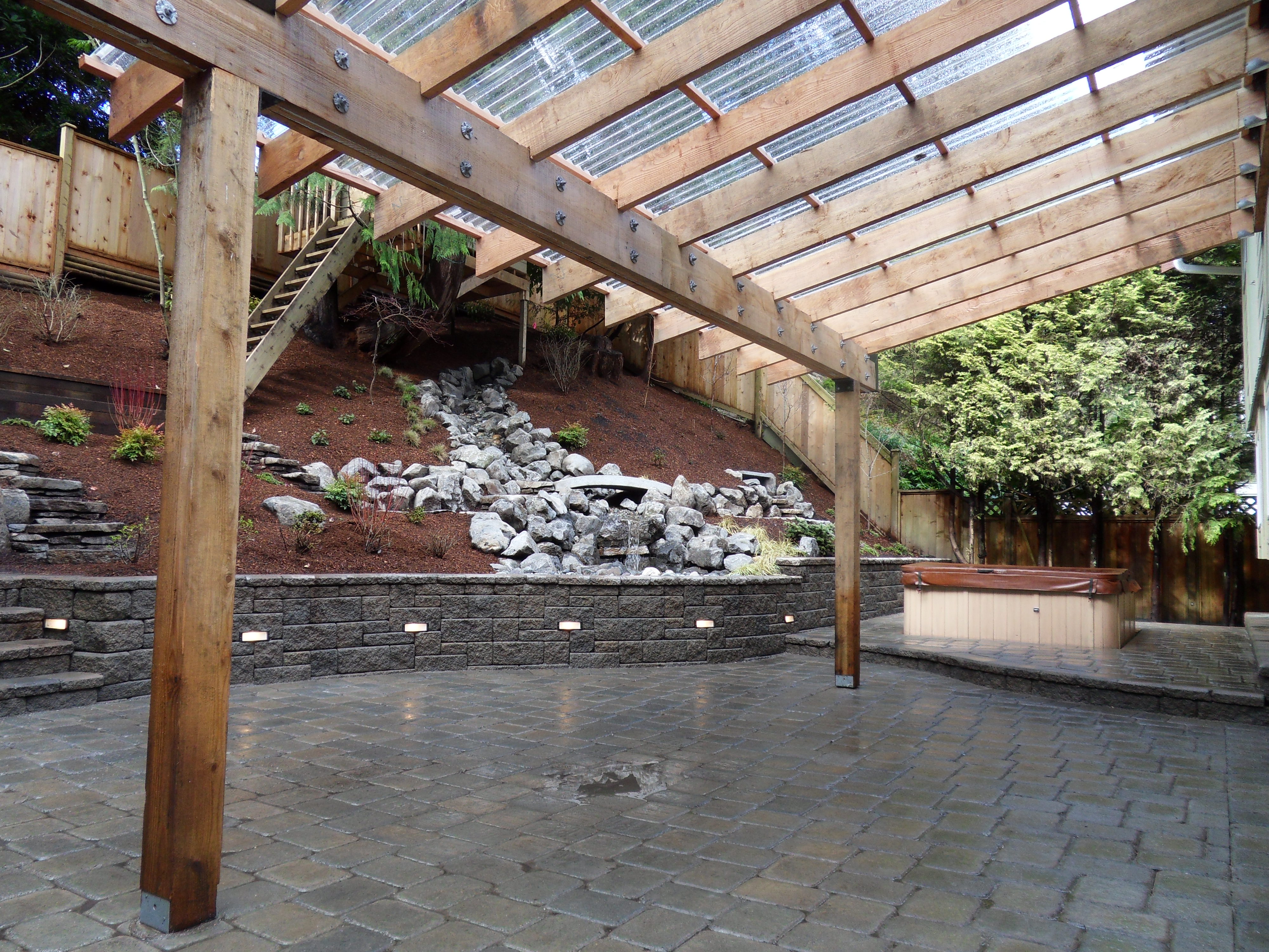 Landscape Project with Water Feature in North Vancouver