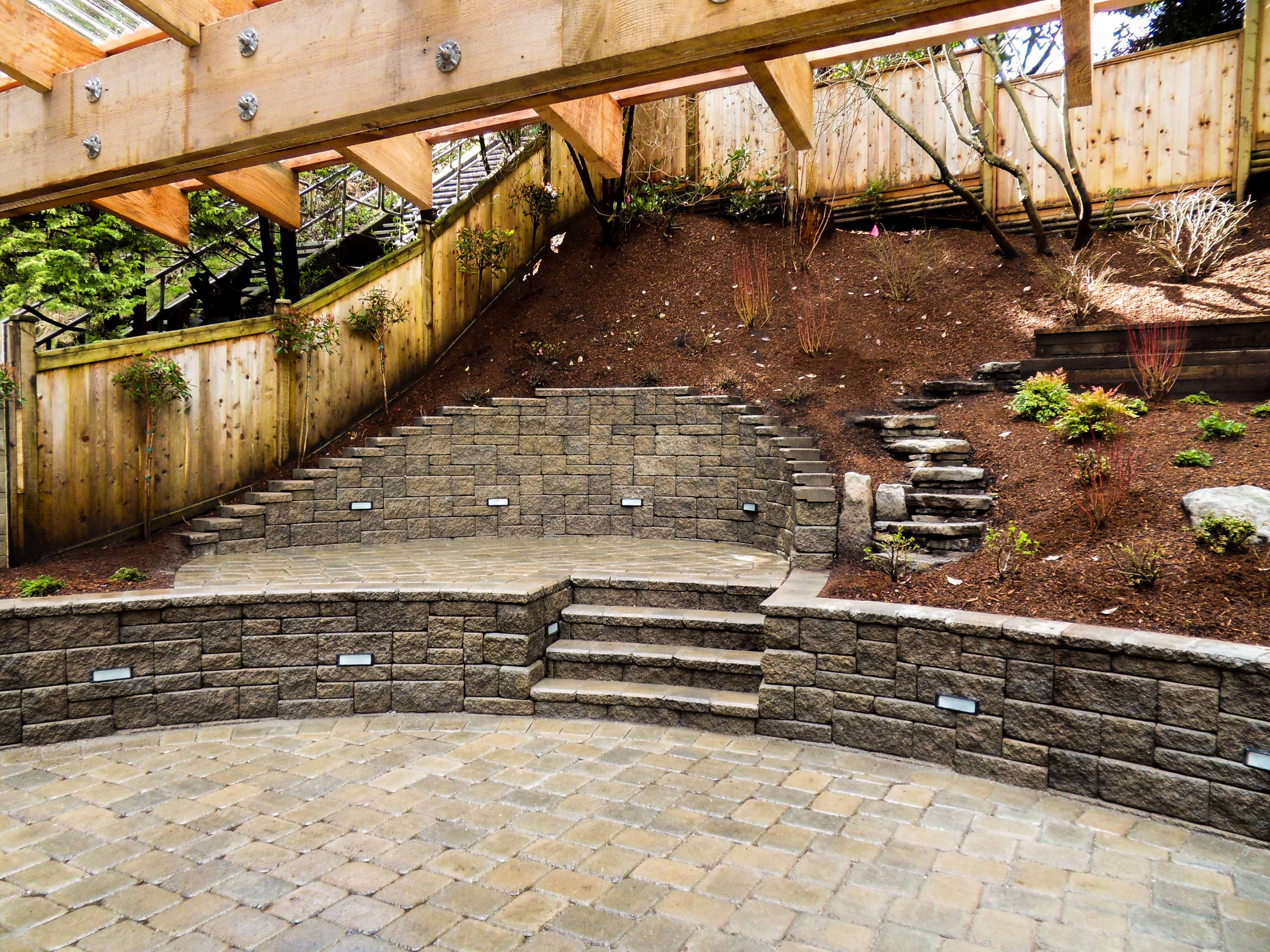 Pergola and Water Feature in North Vancouver